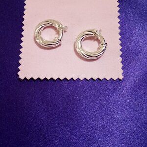 UltraFine 950 Silver Twisted 3/4" "Clip-On" Earrings by Milor of Italy